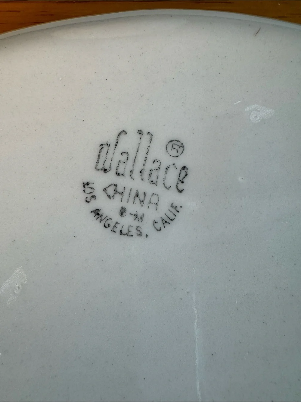 Wallace China Los Angeles Mid Century Modern Oval Bowl 40-60's Vintage Airbrush